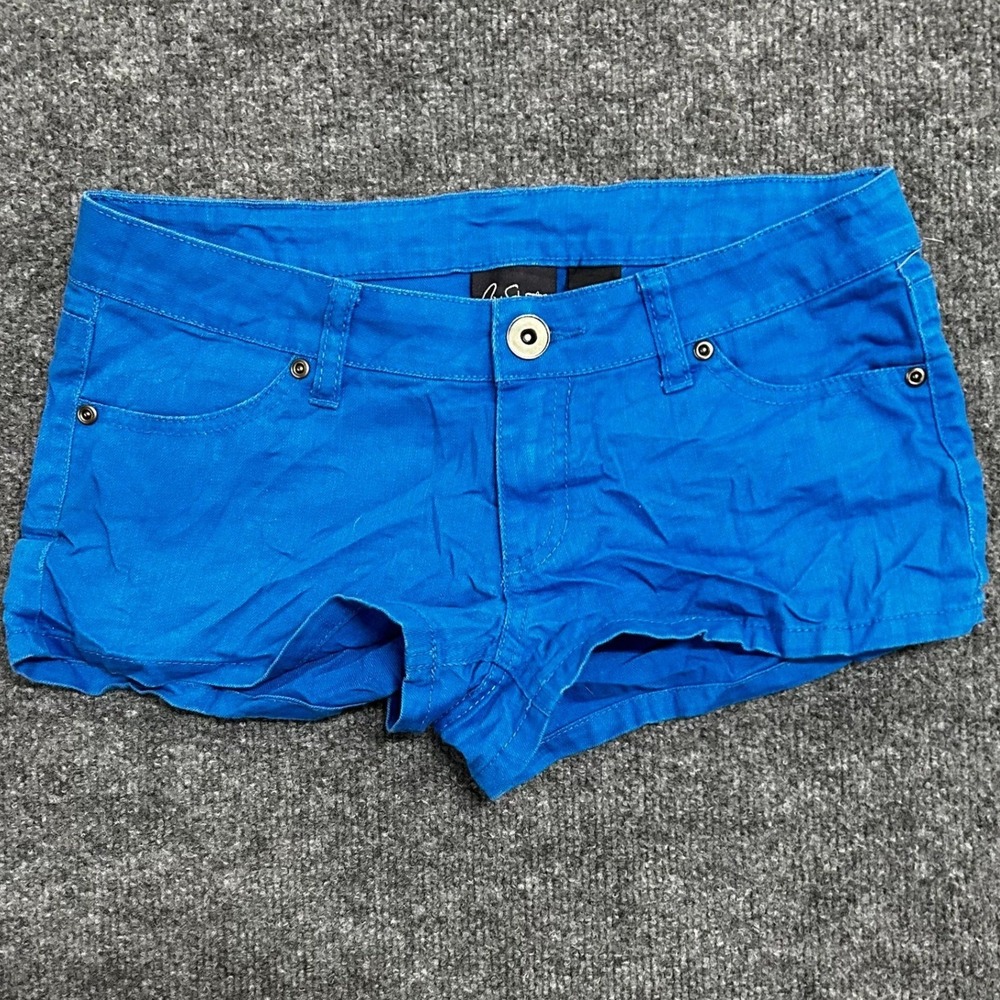 City Streets Shorts Womens Size 5 Blue Low Rise Mini Casual Five Pocket Stretch
